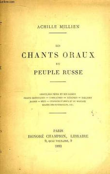 Les Chants Oraux du Peuple Russe.. MILLIEN Achille