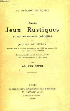 Divers Jeux Rustiques et autres oeuvres poétiques.. DU BELLAY Joachim