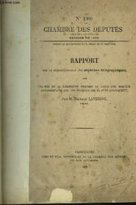 Chambre des députés n°1300. Rapport sur le dépouillement des dépêches télégraphiques.