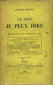 Ce que je peux dire.