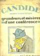 Candide, numéro humoristique N°319 bis : Grandeurs et misères d'une conférence. Les Souvenirs d'Aristide Briand.. SENNEP J.
