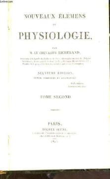 Nouveaux élémens de Physiologie. TOME 2nd.. LE CHEVALIER RICHERAND
