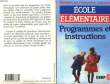 ECOLE ELEMENTAIRE : PROGRAMME ET INSTRUCTIONS. COLLECTIF