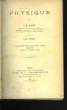 Physique. Tome premier. Propriétés générales des corps. Chaleur optique (Première partie). GARIEL C.M.