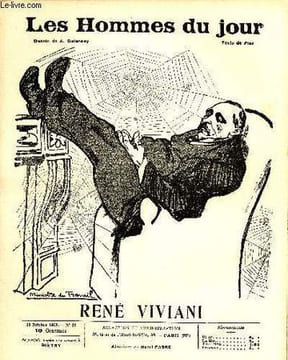 LES HOMMES DU JOUR N° 41. RENE VIVIANI.. Texte de FLAX, Dessin A. DELANNOY.