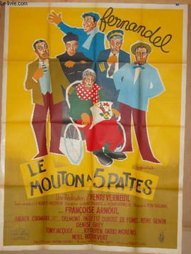 AFFICHE DE CINEMA - LE MOUTON A CINQ PATTES. FERNANDEL