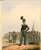 GRAVURE 19eme COULEURS - GALERIE MILITAIRE - N&deg;20 - ARMEE BELGE - N&deg;3 - OFFICIER, CHASSEUR A PIED. COULON ET CIE