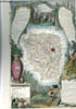 GRAVURE 19eme COULEURS - CARTE DEPARTEMENTALE DE SEINE ET OISE - REHAUSSEE EN COULEURS - REGION DU NORD N&deg;75. LEVASSEUR