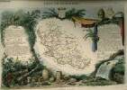 GRAVURE 19eme COULEURS - CARTE DEPARTEMENTALE DE VAUCLUSE REHAUSSEE EN COULEURS - REGION DU SUD-EST N&deg;81. LEVASSEUR