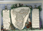 GRAVURE 19eme COULEURS - CARTE DEPARTEMENTALE DU BAS RHIN REHAUSSEE EN COULEURS - REGION DU NORD-EST N&deg;66. LEVASSEUR