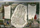 GRAVURE 19eme COULEURS - CARTE DEPARTEMENTALE DU HAUT RHIN REHAUSSEE EN COULEURS - REGION DU NORD EST N&deg;67. LEVASSEUR