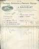 FACTURE ANCIENNE ILLUSTREE DE L'ETABLISSEMENTS J.BACHELET MAISON A.RAINAL CH.BENOIS ET MERMILLORS REUNIES 9 RUE RUBENS PARIS 13°. J.BACHELET