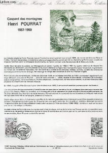 DOCUMENT PHILATELIQUE OFFICIEL N°19-87 - GASPARD DES MONTAGNES - HENRI POURRAT 1887-1959 (N°2475 YVERT ET TELLIER)