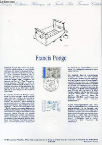 DOCUMENT PHILATELIQUE OFFICIEL N°05-91 - FRANCIS PONGE (N°2684 YVERT ET TELLIER)