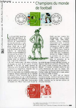 DOCUMENT PHILATELIQUE OFFICIEL - CHAMPIONS DU MONDE DE FOOTBALL (N°3483-3484 YVERT ET TELLIER). ACKERS A. - SEYRAT A. - BOUTROUX P.