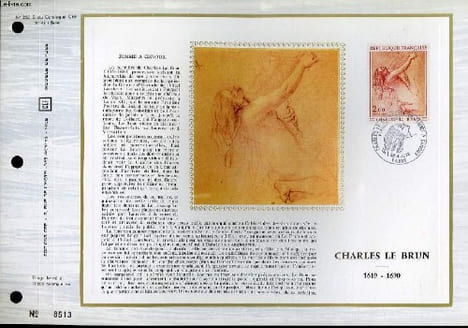 FEUILLET ARTISTIQUE PHILATELIQUE SUR SOIE - CEF - CHARLES LE BRUN 1619 - 1690 - N° 230S - N°47 SOIE. COLLECTIF