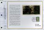 FEUILLET ARTISTIQUE PHILATELIQUE SUR SOIE - CEF - LA FORET DE TRONCAIS - N&deg; 354S - N&deg;175 SOIE. COLLECTIF