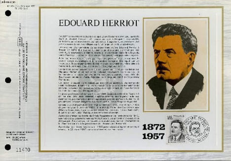 FEUILLET ARTISTIQUE PHILATELIQUE SUR SOIE - CEF - EDOUARD HERRIOT 1872 - 1957 - N° 424S - N°245 SOIE. COLLECTIF