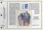 FEUILLET ARTISTIQUE PHILATELIQUE SUR SOIE - CEF - SOLESMES ABBAYE SAINT-PIERRE - N&deg; 550S - N&deg;371 SOIE. COLLECTIF