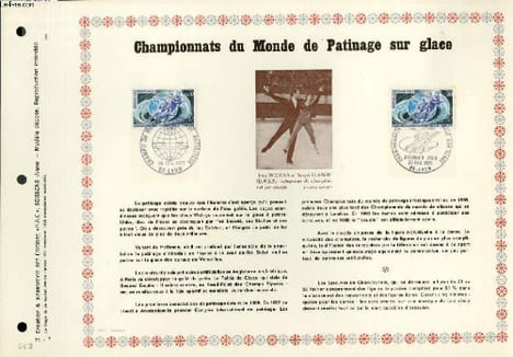 FEUILLET ARTISTIQUE PHILATELIQUE - PAC - 71 - 07 - CHAMPIONNATS DU MONDE DE PATINAGE SUR GLACE. COLLECTIF