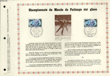 FEUILLET ARTISTIQUE PHILATELIQUE - PAC - 71 - 07 - CHAMPIONNATS DU MONDE DE PATINAGE SUR GLACE. COLLECTIF