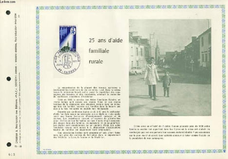 FEUILLET ARTISTIQUE PHILATELIQUE - PAC - 71 - 23 - 25 ANS D'AIDE FAMILIALE RURALE. COLLECTIF
