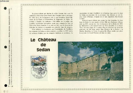 FEUILLET ARTISTIQUE PHILATELIQUE - PAC - 71 - 24 - LE CHATEAU DE SEDAN. COLLECTIF
