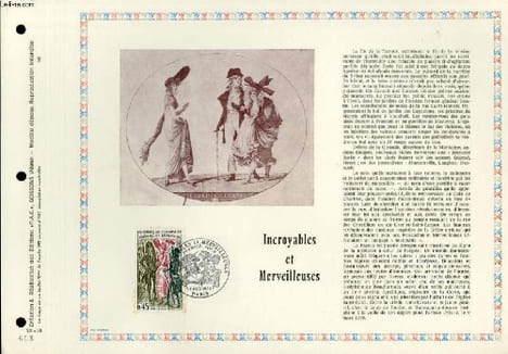 FEUILLET ARTISTIQUE PHILATELIQUE - PAC - 72 - 30 - INCROYABLES ET MERVEILLEUSES. COLLECTIF