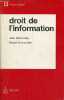 Droit de l'information - Collection précis dalloz.. Auby Jean Marie & Ducos-Ader Robert
