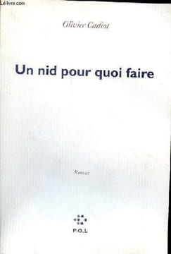 Un nid pour quoi faire - roman.. Cadiot Olivier