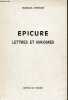 Epicure : lettres et maximes.. Conche Marcel