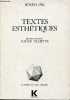 Textes esthétiques - Collection l'esprit et les formes.. F.W.J.Schelling