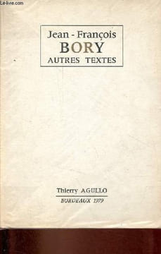 "Autres textes - Collection "" L'Autre Pente n°1 "" - Exemplaire n°50/300.". Bory Jean-François