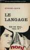 Le langage - Introduction à l'étude de la parole - Collection petite bibliothèque payot n°104.. Sapir Edward