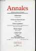 Annales Histoire, Sciences Sociales n°1 63e année janvier-février 2008 - Millénarisme, Catherine Maire - histoire et théorie des jeux, Philippe Mongin ...