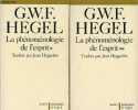 "La phénoménologie de l'esprit - Tome 1 + Tome 2 (2 volumes) - Collection "" Philosophie de l'esprit "".". G.W.F.Hegel