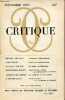 Critique n°282 novembre 1970 - Theatrum philosophicum, Michel Foucault - textes en représentation, Louis Marin - du trafic à la littérature, ...