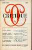 Critique n°289 juin 1971 - Ce qui est écrit dans le code 1 les métamorphoses de l'arbre, Michel Serres - la distance occitane, Philippe Gardy - ...