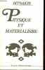 "Physique et materialisme - Collection "" terrains "".". Bitsakis