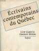 Ecrivains contemporains du Québec depuis 1950.. Gauvin Lise & Miron Gaston