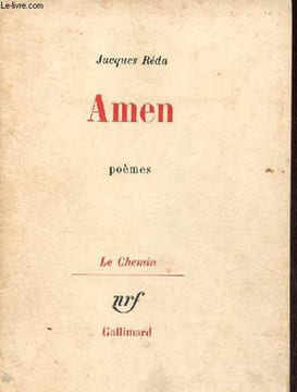 "Amen - poèmes - Collection "" Le Chemin "" - Exemplaire n°144/2200 sur bouffant alfa calypso des papeteries Libert.". Réda Jacques