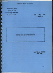 Gestion des ressources humaines - Institut du travail - Université de Bordeaux I - G.E.S. 1987/1988 module 5.