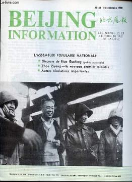 Beijing Information n°37 15 septembre 1980 - Clôture de la 3e session de la 5e assemblée populaire nationale - nouvelle stratégie nucléaire de ...