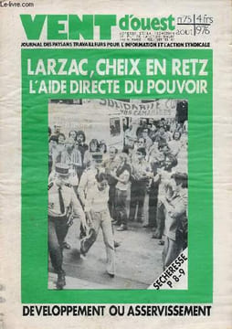 Vent d'ouest n°75 août 1976 - Courrier des lecteurs revendications - agriculture aux sommets - actions et luttes Larzac - Cheix - sécheresse - ...