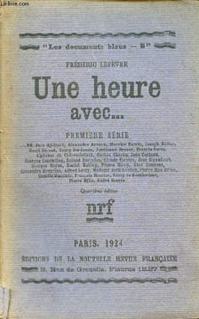 Une heure avec ... première série - Collection les documents bleus n°5.. Lefèvre Frédéric