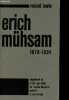 Erich Mühsam 1878-1934 - Supplément au n°143 juin 1968 du monde libertaire.. Lewin Roland