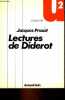 Lectures de Diderot - Collection U2 n°227.. Proust Jacques