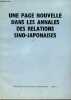 Une page nouvelle dans les annales des relations sino-japonaises.. Collectif