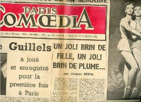 Paris Comoedia n°60 3e année du 24 au 30 mars 1954 - Emile Guillels a joué et enregistré pour la première fois à Paris - Charles Aznavour a débuté il ...