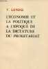 L'economie et la politique a l'epoque de la dictature du proletariat.. Lenine V.